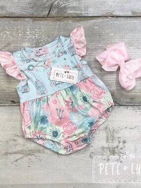 NWT Boutique Romper 6-9 Mo. ‘Birdcage Be